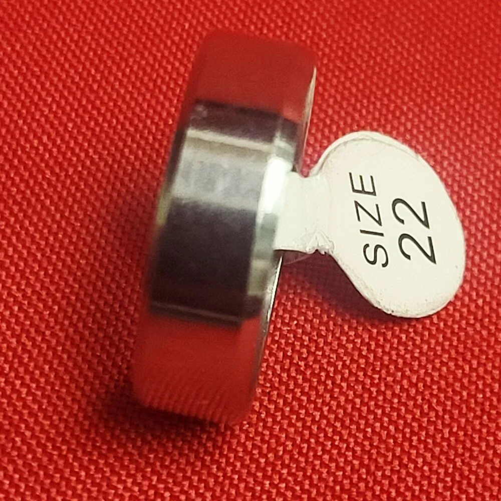 Stainless Steel Wide Band Ring Size 22 Silver Tone Unisex